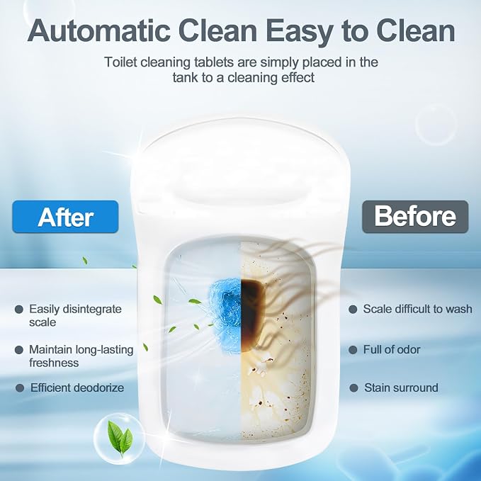KIISIISO Ultra Clean Toilet Tablets White & Blue-60 PACK, Toilet Bowl Cleaners - Image 8
