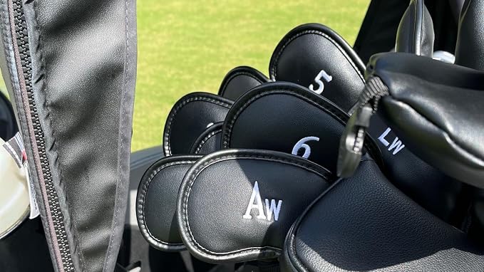 Premium Magnetic Leather Iron and Wedge Golf Club Head Covers | Set of 10 | - Image 7