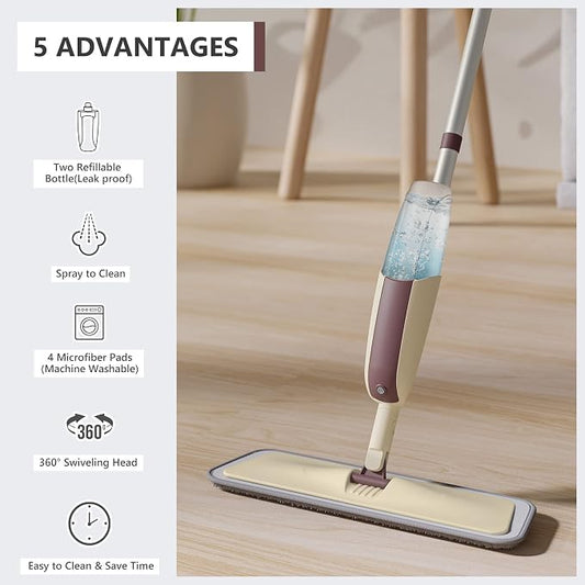 HOMTOYOU Spray Mop for Floor Cleaning: Wet Mop - Image 2