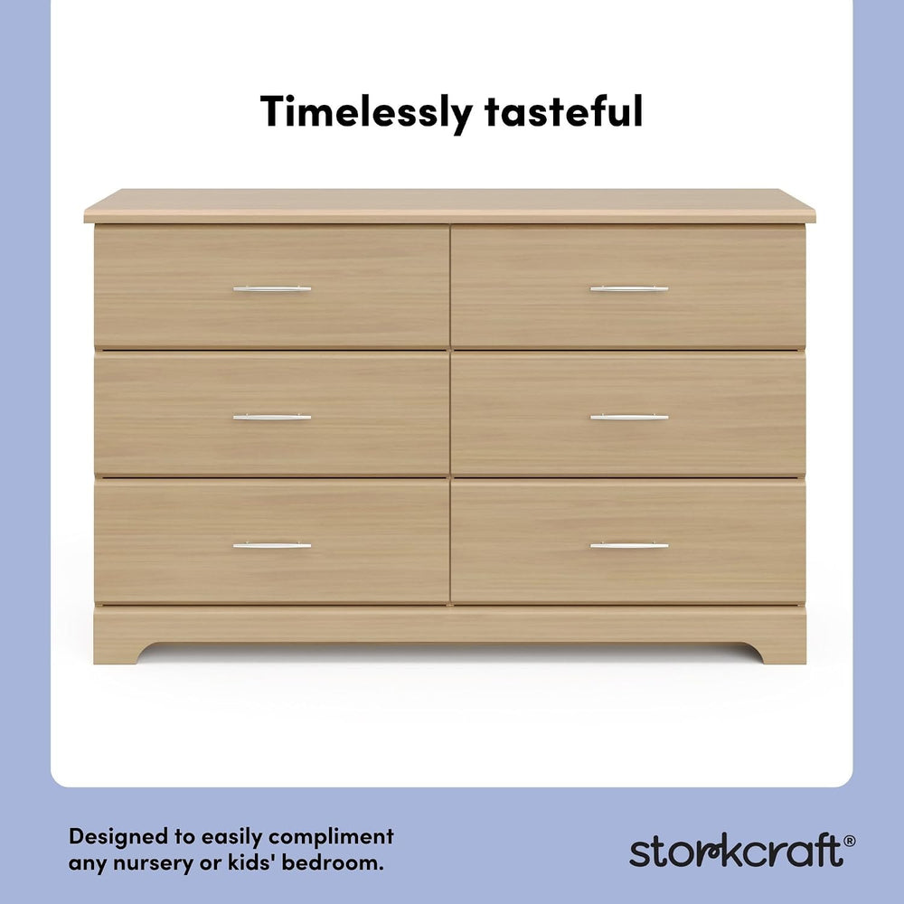 Storkcraft Brookside 6 Drawer Dresser, Driftwood