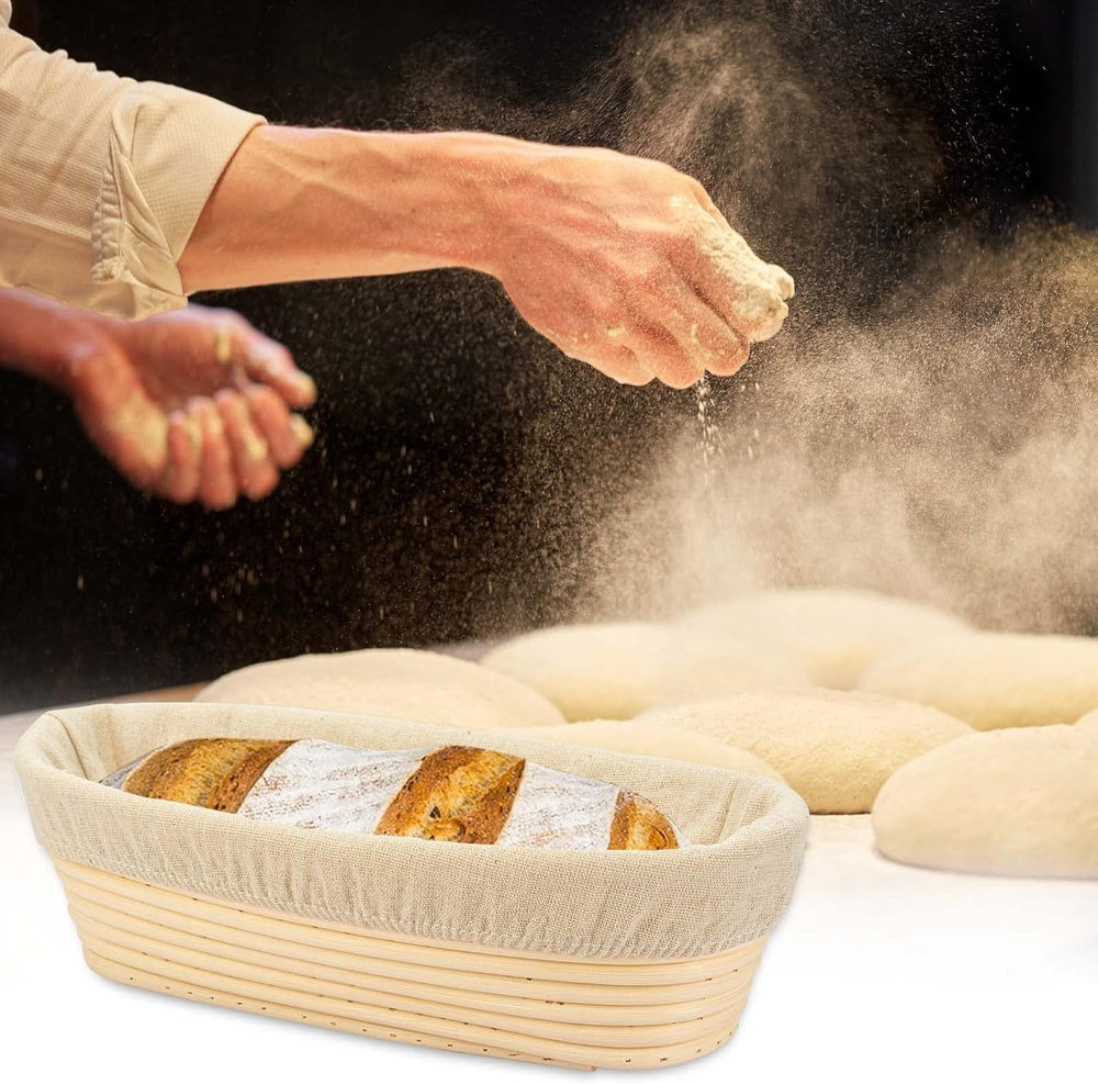 4PACK 8 inch Oval Bread Proofing Basket Banneton Bread Dough Proofing Rising ...
