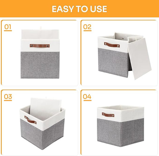 DULLEMELO Storage Cubes 12 inch, Collapsible Sturdy Cube Storage Bins - Image 2