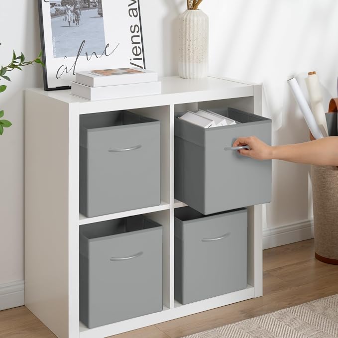 StorageWorks Gray Storage Cubes, 11 Inch Cube Storage Bins - Image 7