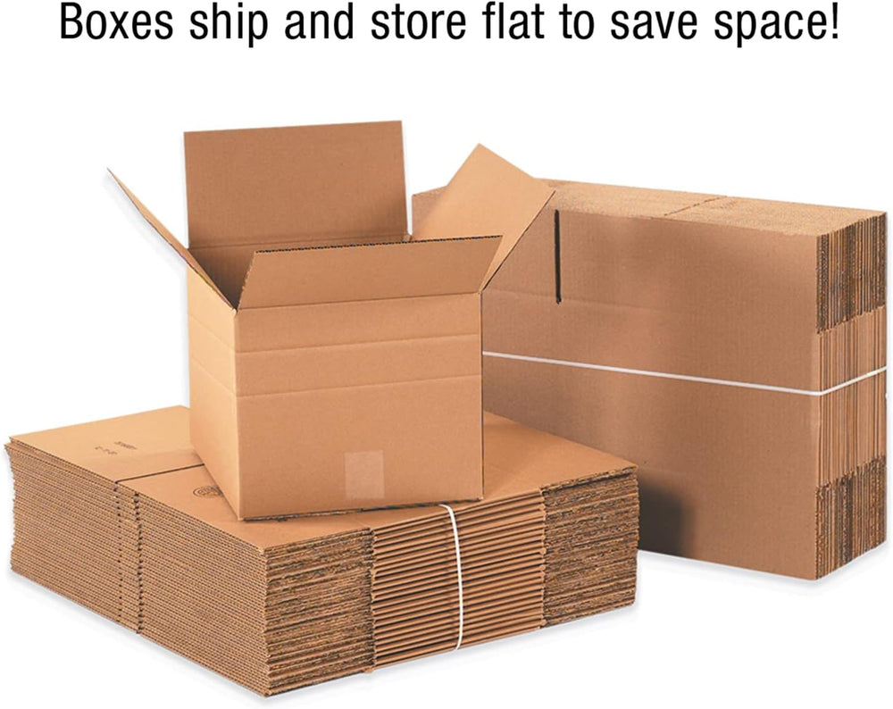 Staples Multi‑Depth Corrugated Boxes, 18” x 18” x 6”, Adjustable Kraft Carton...