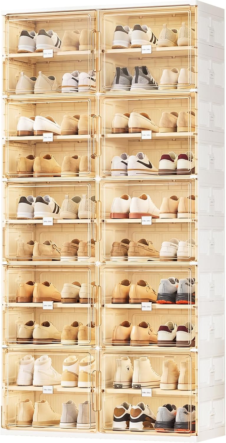 JEKO&JEKO 10 Tiers Foldable Shoe Rack Organizer Cabinet for Closet Entryw...