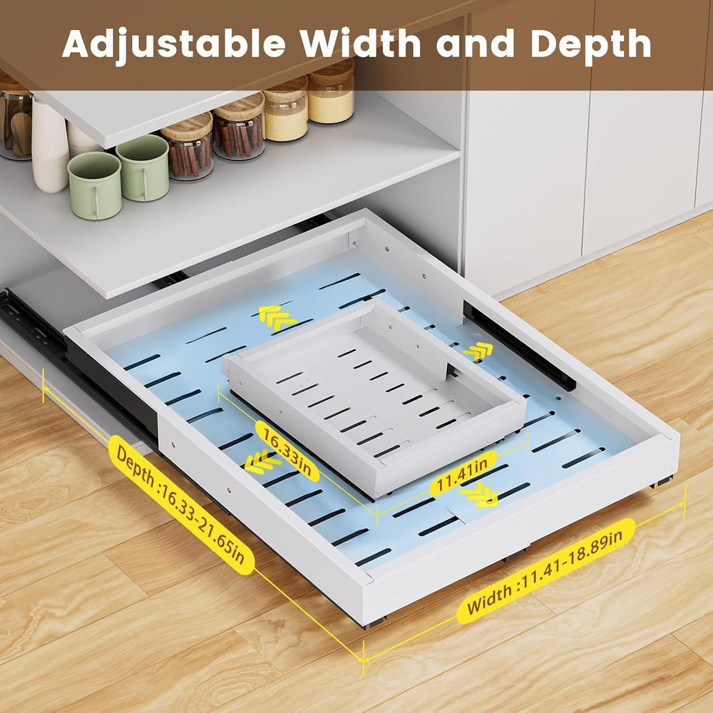 2 Pack Pull Out Cabinet Organizer, Expandable Width (11.4"-18.9") D...