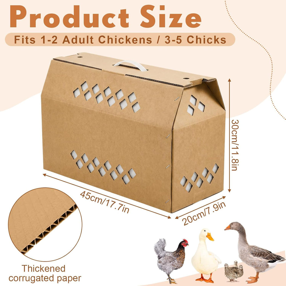 6 Pack Cardboard Chicken Carrier with Ventilation Handle, Kraft