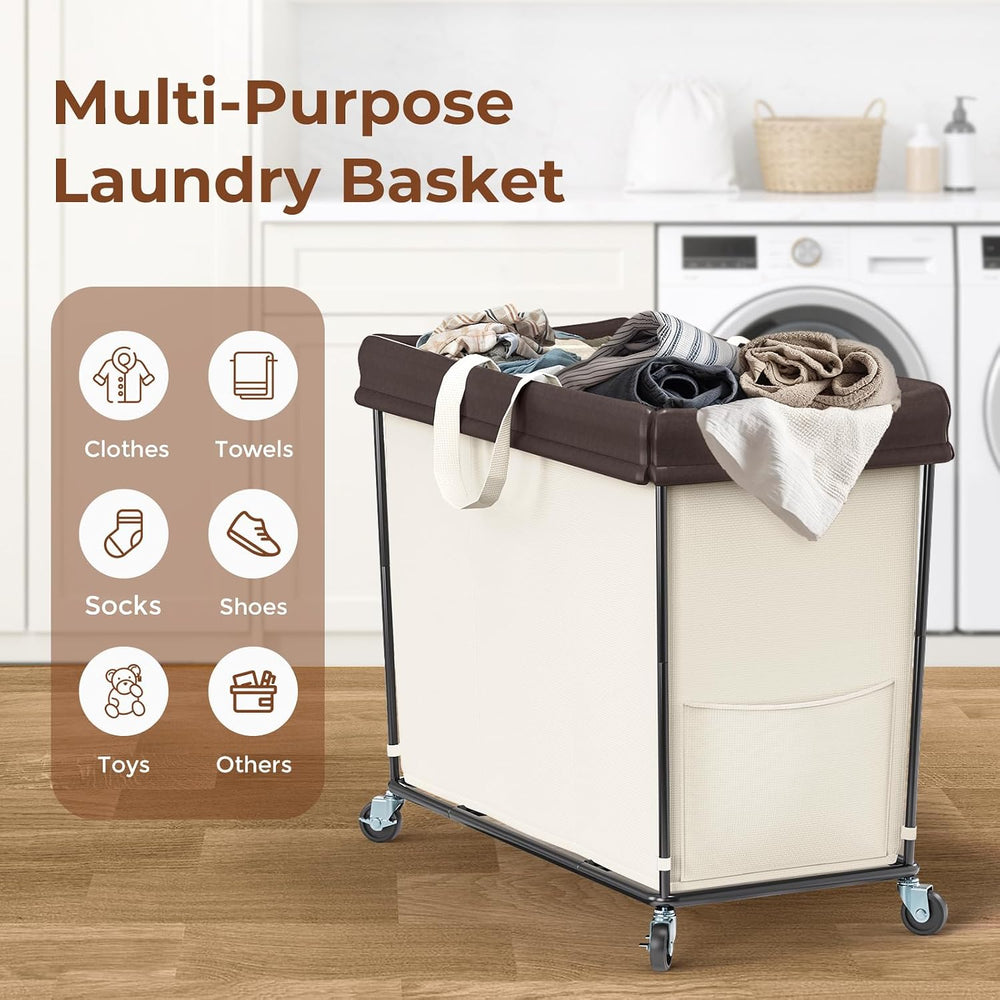 320L Laundry Hamper with Wheels, Large Rolling Laundry Basket with Wheels