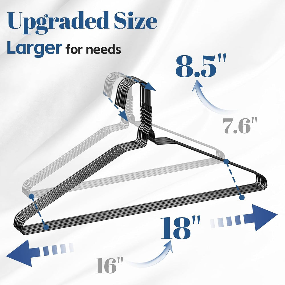 SPECILITE 18” Wire Metal Clothes Hangers Bulk 100 Pack, Ultra Thin, Black