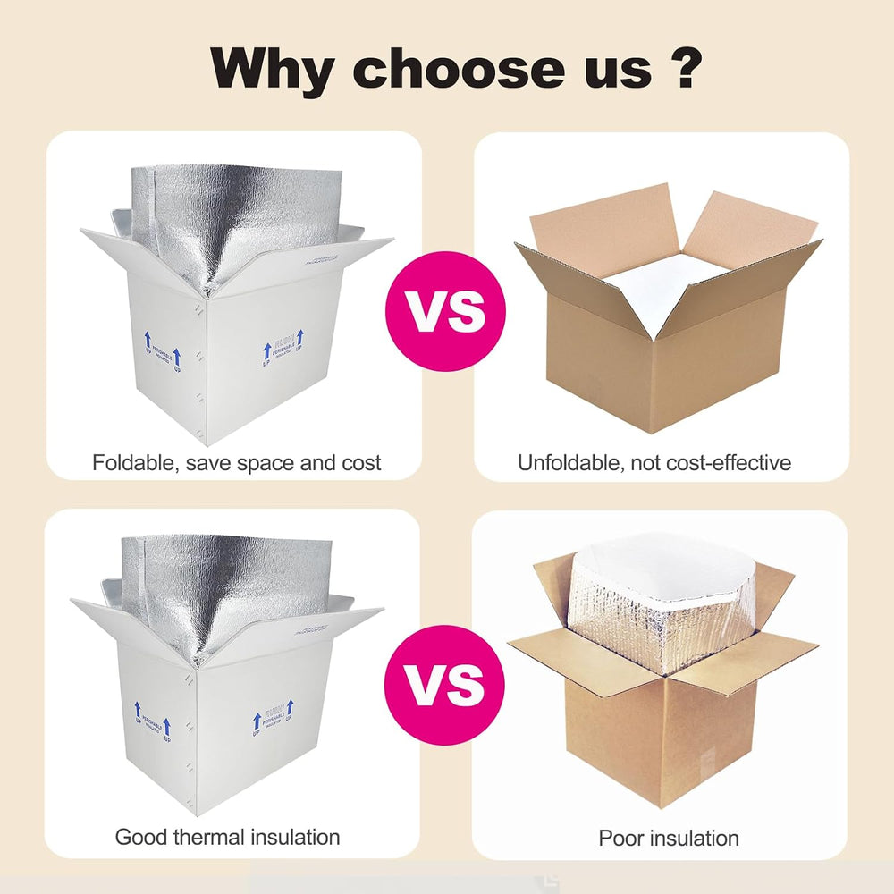 15x10x11" Insulated Boxes for Shipping Frozen Food, 8 Pack Perishable Co...