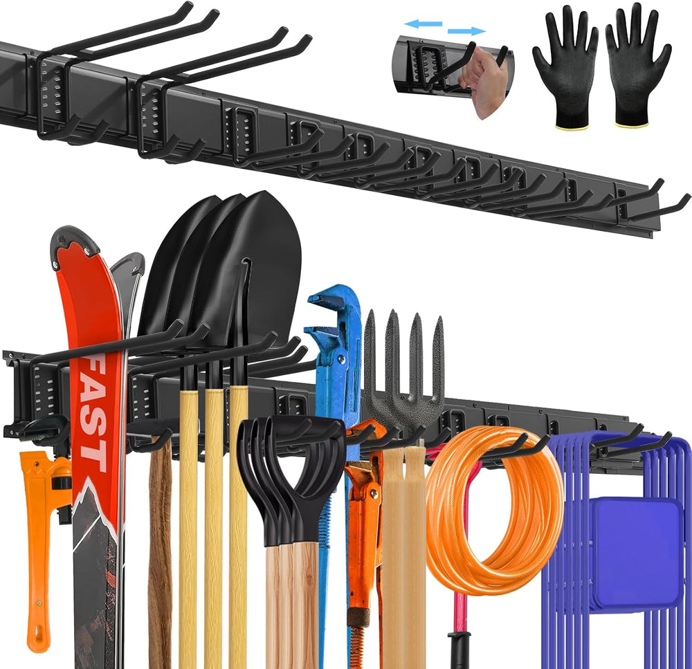 64'' All-Metal Garage Tool Organizer Wall Mount – Heavy-Duty Tool Rac...
