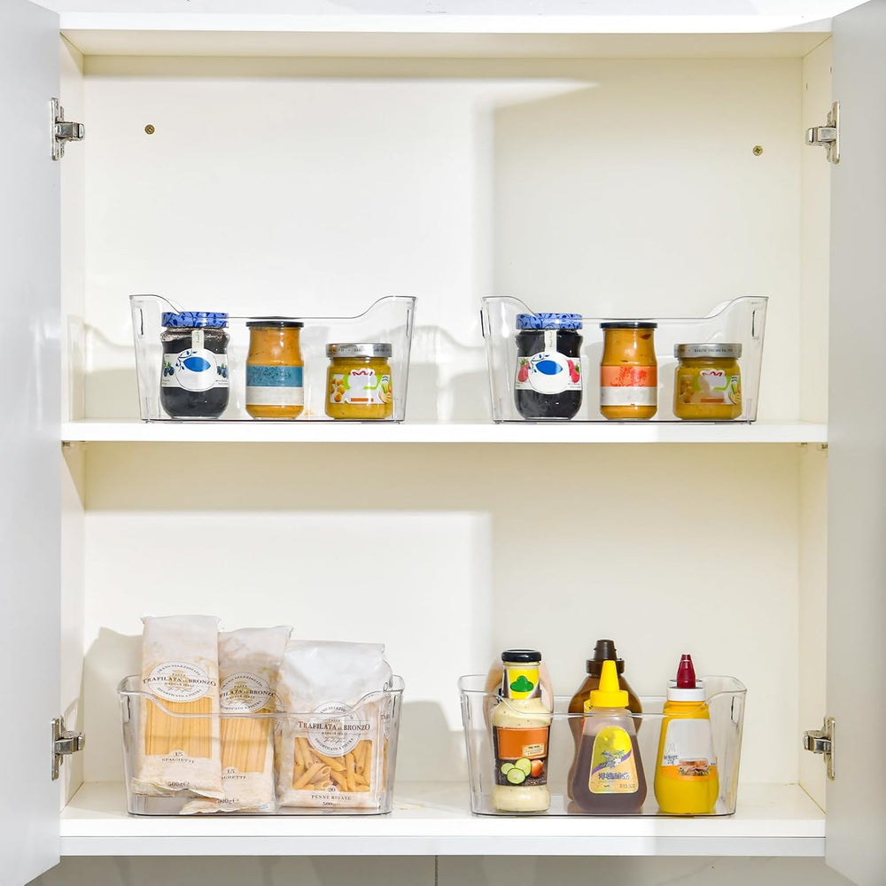 Clear Plastic Storage Bins - 12 Pack Pantry Organizers and Storage, Clear Pan...
