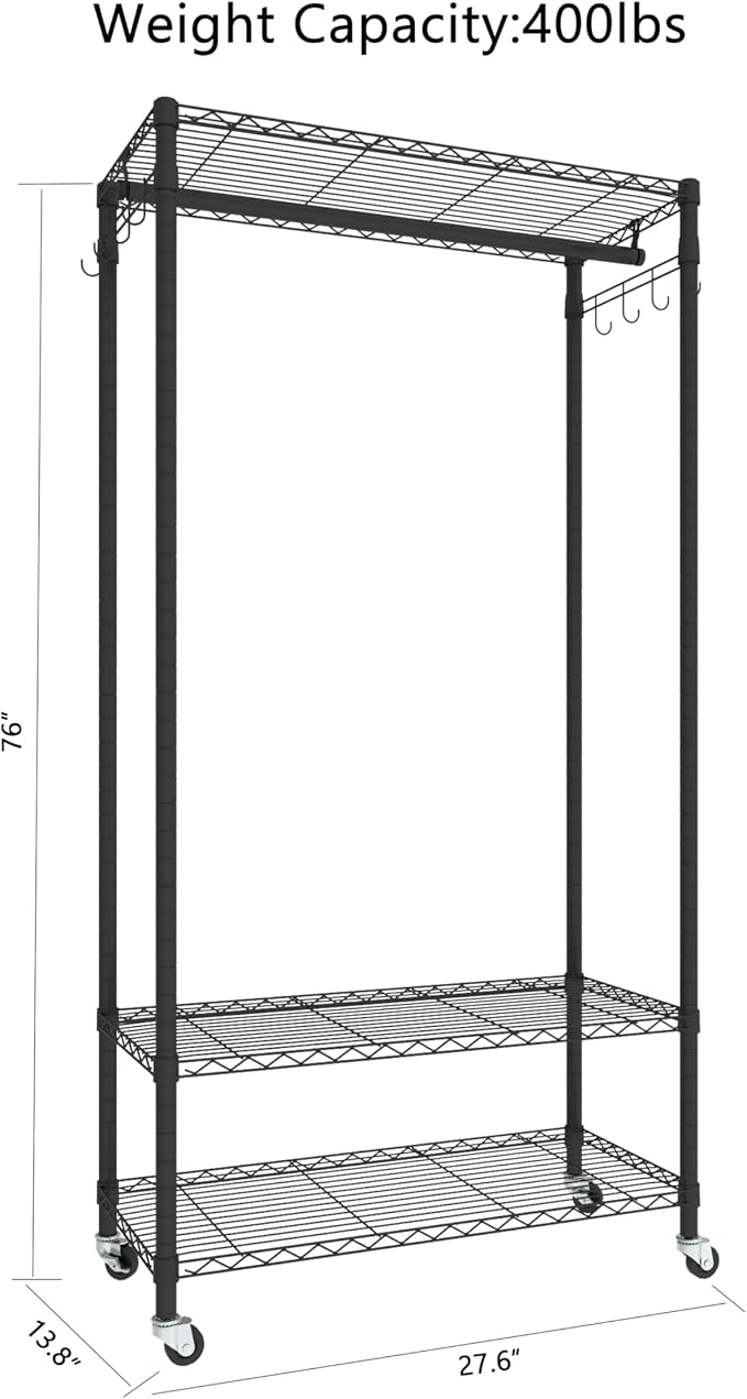 Rolling Portable Garment Rack, Freestanding Clothes Racks, Portable Closet - Image 6