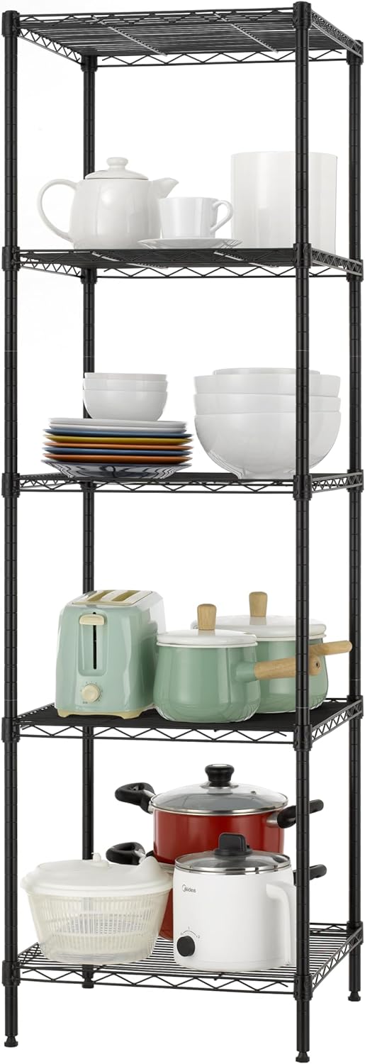 Finnhomy Heavy Duty 5 Tier Wire Shelving Unit, 18x18x59-inches 5 Shelves Stor...