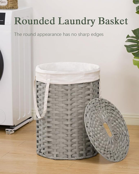 Laundry Hamper with Lid Laundry Basket with Lid 19.0 Gal Round Laundry Basket - Image 2
