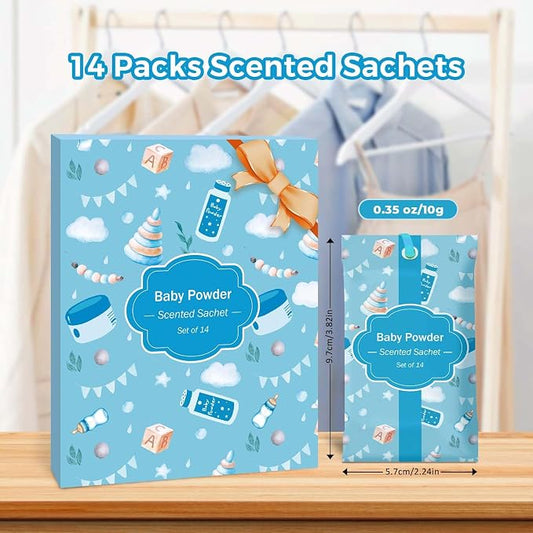 SCENTORINI Scented Sachets for Drawers and Closets, Baby Powder Scent 14 Pack - Image 2
