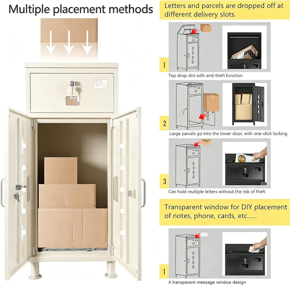 Package Delivery Boxes for Outside Adjustable Legs for Uneven Ground Separate...