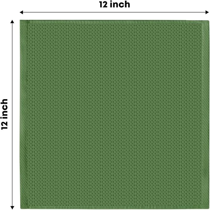 Artoid Mode 100% Cotton Olive Green Waffle Weave Kitchen Dish Cloths, 12x12 - Image 6