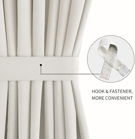 DWCN French Door Curtains – Rod Pocket Thermal Blackout Curtain - Image 2