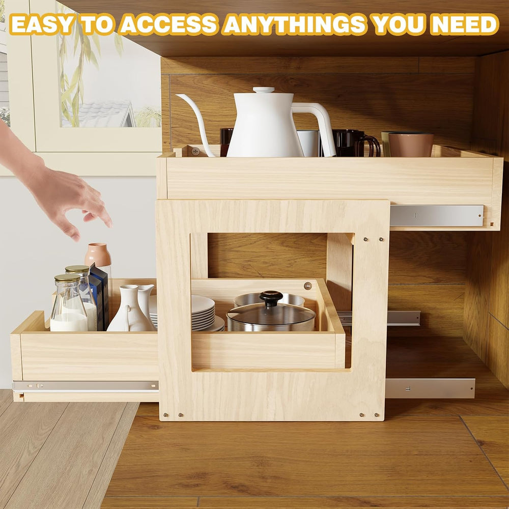 Pull Out Cabinet Organizer, 17''W×21''D×16''H Soft Cl...