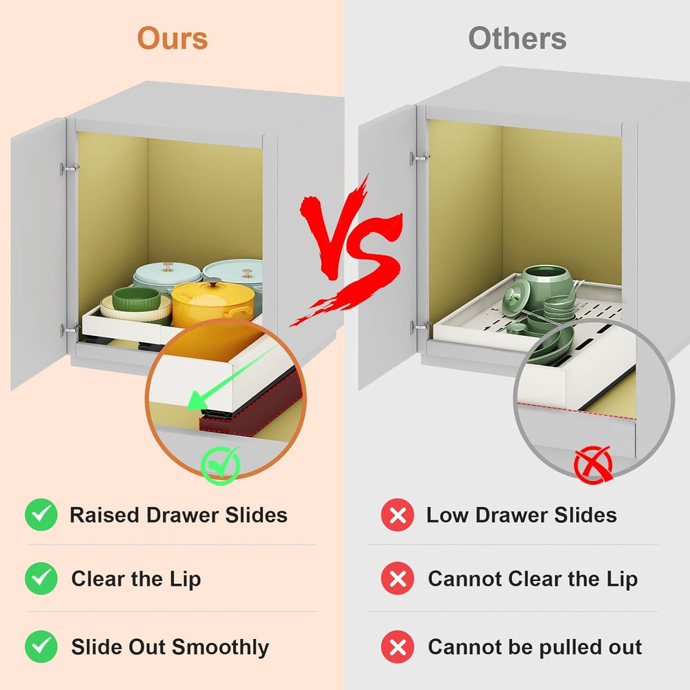 Fokyfok Pull out Cabinet Organizer,11"-16"W,17"-24"D,Expa...