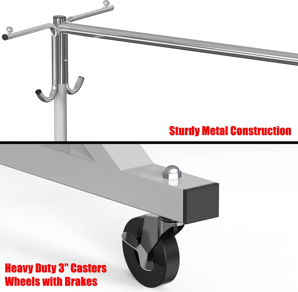 Simple Houseware Industrial Grade Z-Base Garment Rack w/Cover Tube Bracket