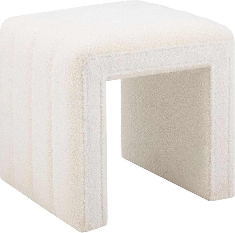 Vanity Stool Chair Teddy Velvet Ottoman Footrest Sofa Bench Extra Seat
