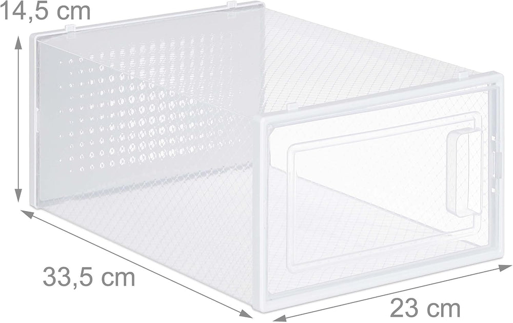 Relaxdays Shoe Boxes 12 Pack, 14.5 x 23 x 33.5 cm