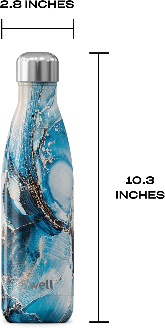 S'well Stainless Steel Water Bottle, Ocean Marble, Triple Layered Vacuum - Image 4