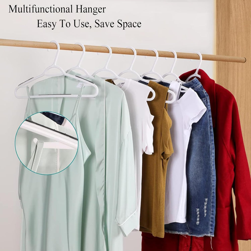 Plastic Hangers 50 Pack - Non Slip Clothes Hangers,Holds up to 18 lbs, Slim S...