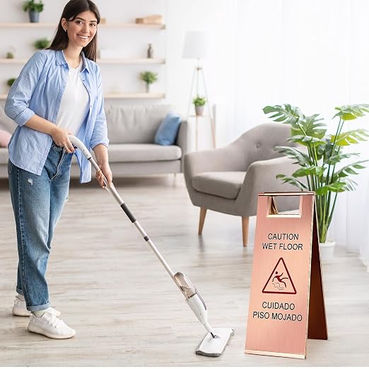Kigley 2 Pcs Wet Floor Sign, 24 Inch Stainless Steel Caution Wet Floor Sign - Image 7