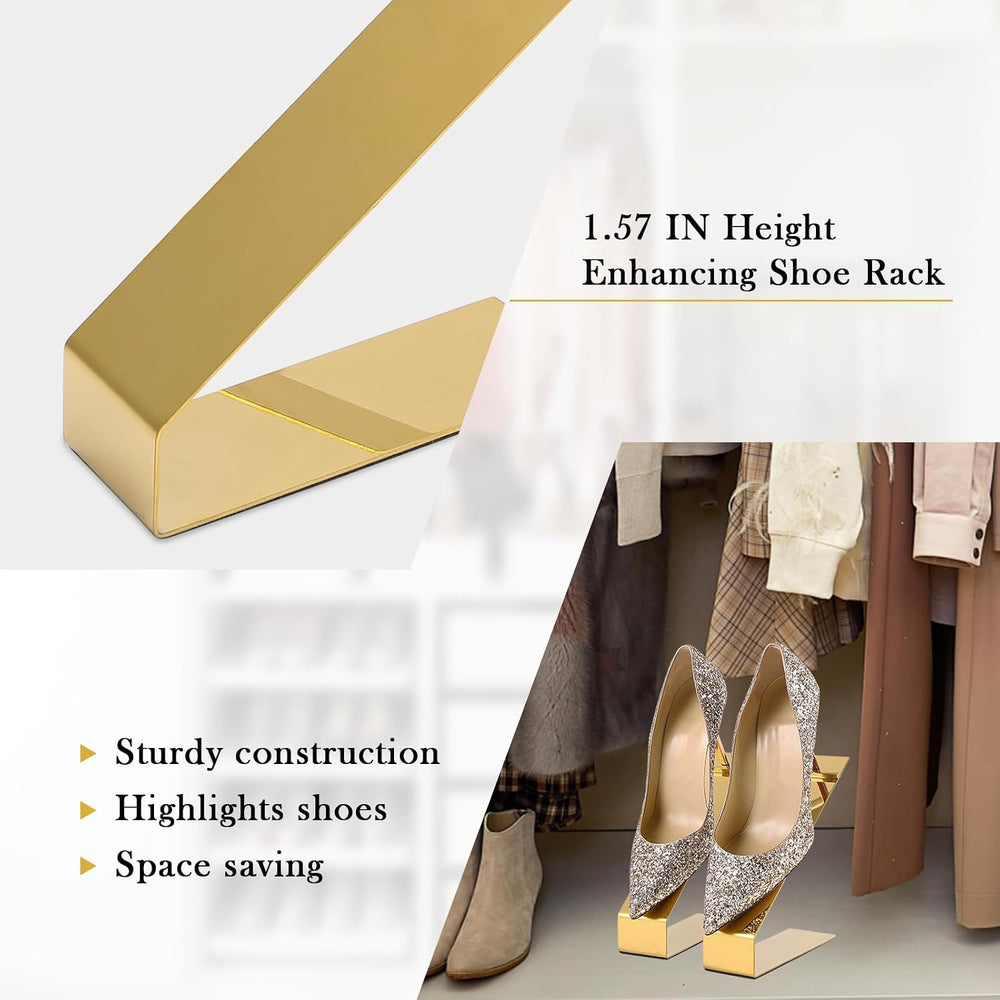 4-Pack Shoe Display Stand,High Heels Sandal Display Stand Gold