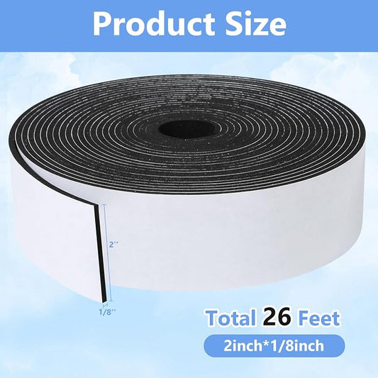 Weather Stripping Door Seal Strip- 2 Inch X 1/8 Inch X 26Feet, Strong Adhesive - Image 2