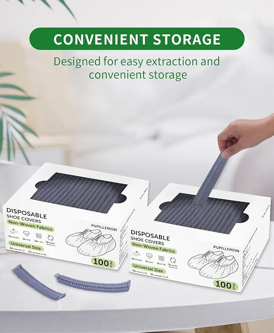 200Pcs Non-Woven Shoe Covers Disposable Non Slip - Image 2