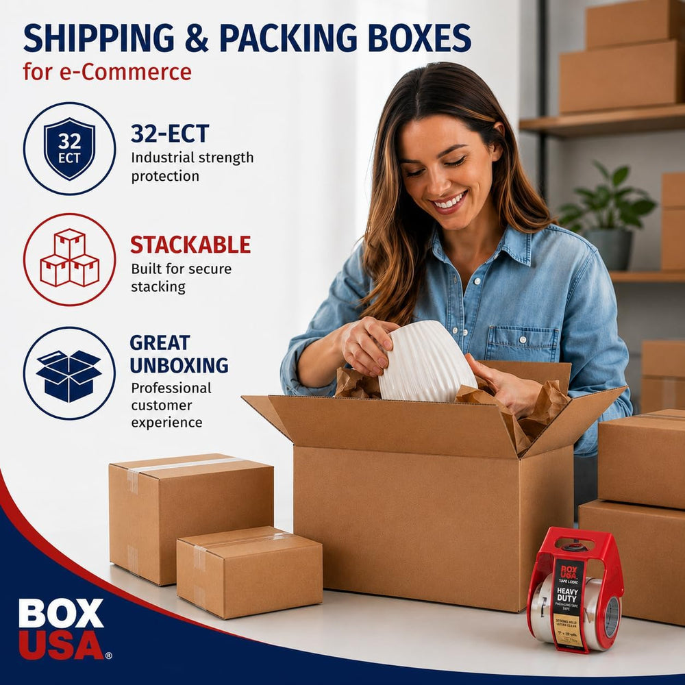 BOX USA Long Boxes Holds 65lbs, 20x10x6 25-Pk for Shipping & Packing