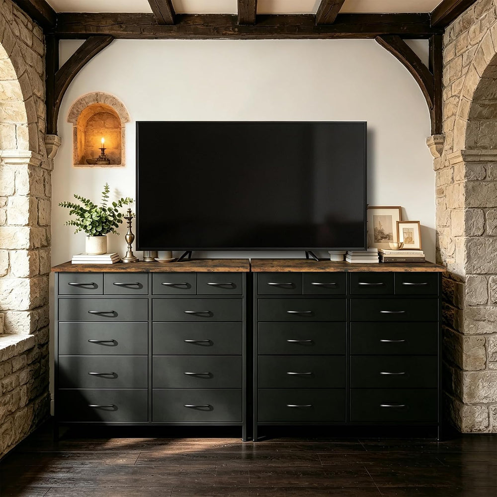 VASICAR Large Dresser for Bedroom with 12 Drawers, Tall Fabric Dressers