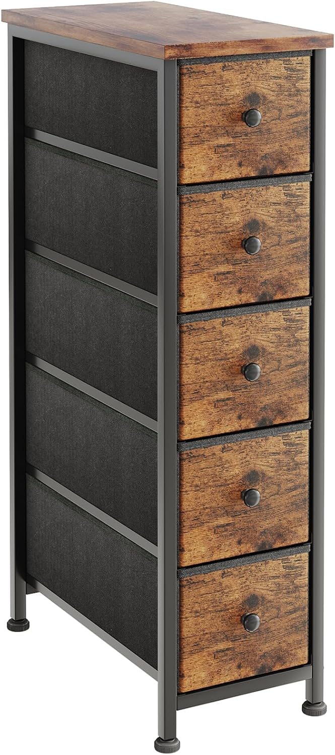 COTUBLR Narrow Dresser, 19" Wide Narrow Nightstand Dresser Storage Tower...