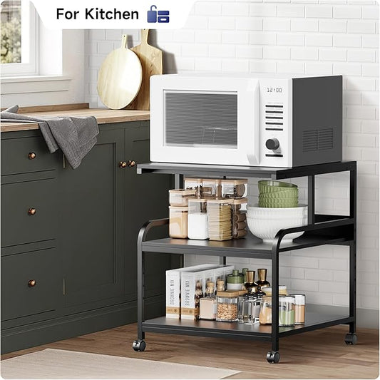 Printer Stand, Heavy Duty Sturdy 3-Tier Rolling Cart - Image 2