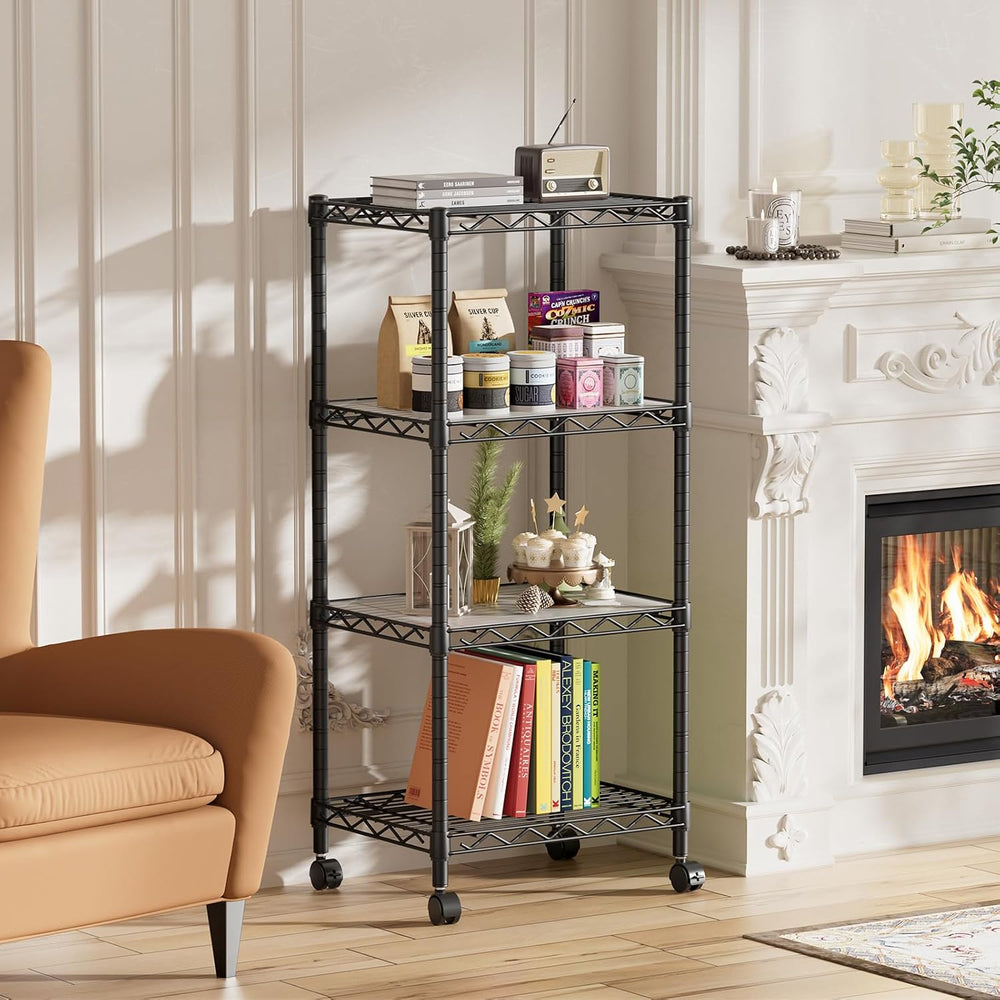SINGAYE 4 Small Shelves Storage Shelf Wire Shelving Unit Metal Shelf Adjustab...