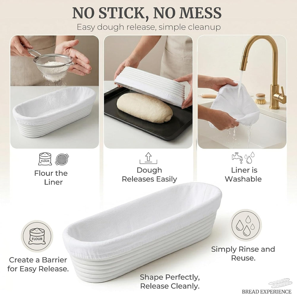 15 Inch Baguette Proofing Basket Set of 2 for Sourdough & French Bread