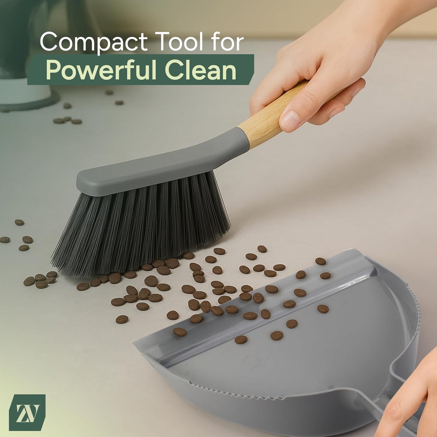 Zuvo Dustpan and Brush Sets, Grey, M