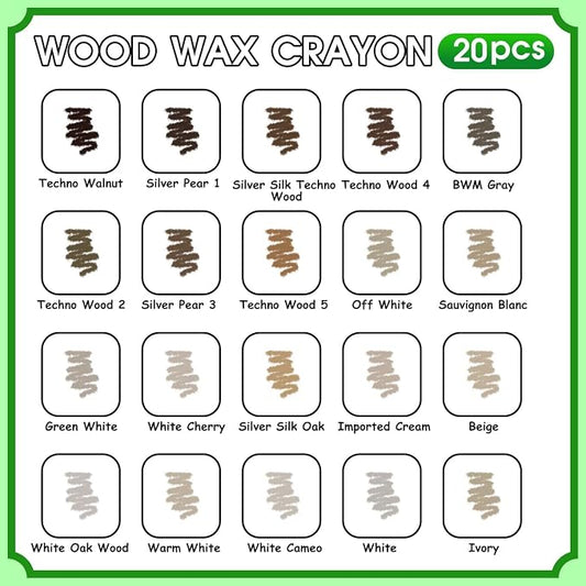 Furniture Markers Touch Up, 20 Colors Wood Filler Sticks, Wood Wax Crayons - Image 2
