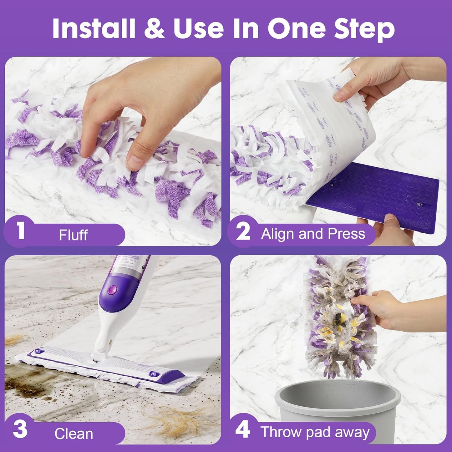Power Mop Refills for Swiffer PowerMop, 20 Count Thick Multi-Surface Mopping Pad Refill, Unscented Disposable Power Mop Pads for Wet Dry Floor Cleaning, Tile, Hardwood, Laminate