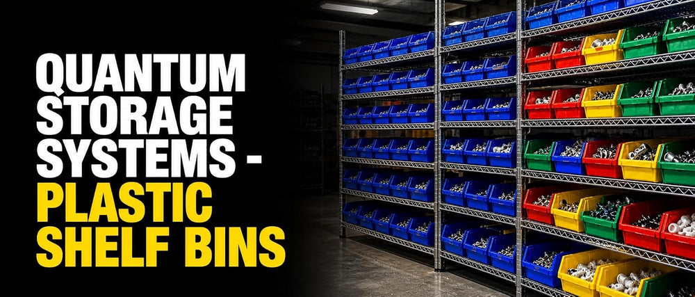 Quantum Storage QSB104 Heavy-Duty Nesting Plastic Shelf Bins for Pharmacy, Ho...
