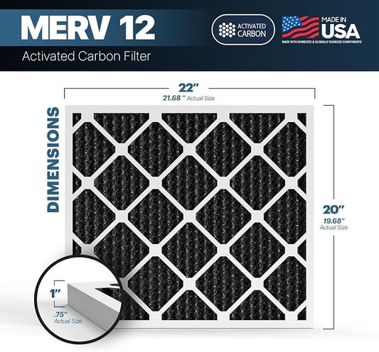 BNX TruFilter 20x22x1 MERV 12 Odor Defense AC Furnace Air Filter - Image 2