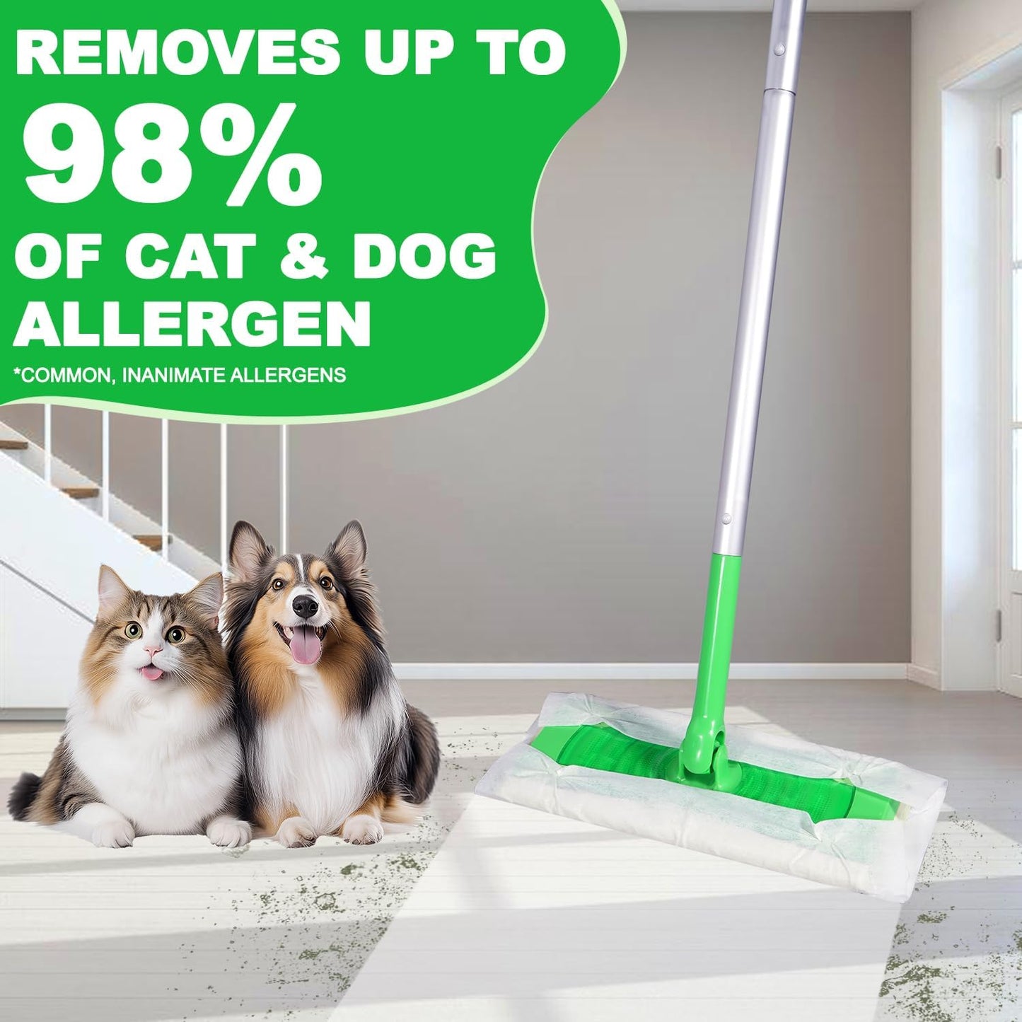 Heavy Duty Dry Sweeping Cloths Pads for Sweeper Mop, Disposable Microfiber Duster Mop Pads Refills for Cleaning Hardwood Floor Dust and Pet Hair, 30 Count