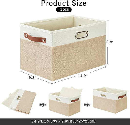 Large Collapsible Fabric Storage Bins - Image 2