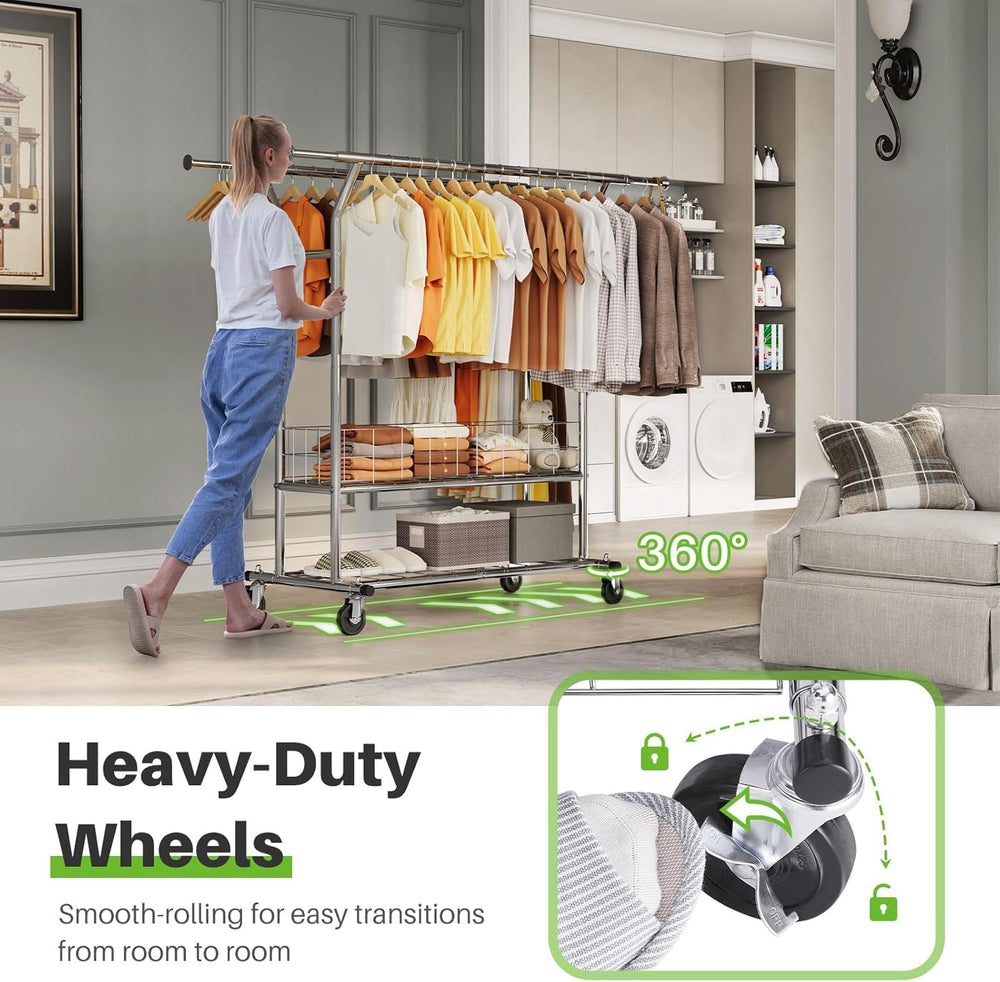 HOKEEPER Clothing Rack Heavy Duty Clothes Rack for Hanging Clothes Adjustable...