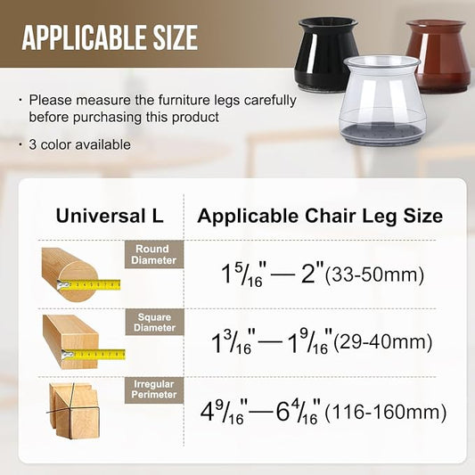 BUMACO Chair Leg Floor Protectors Chair Leg Protectors - Image 2