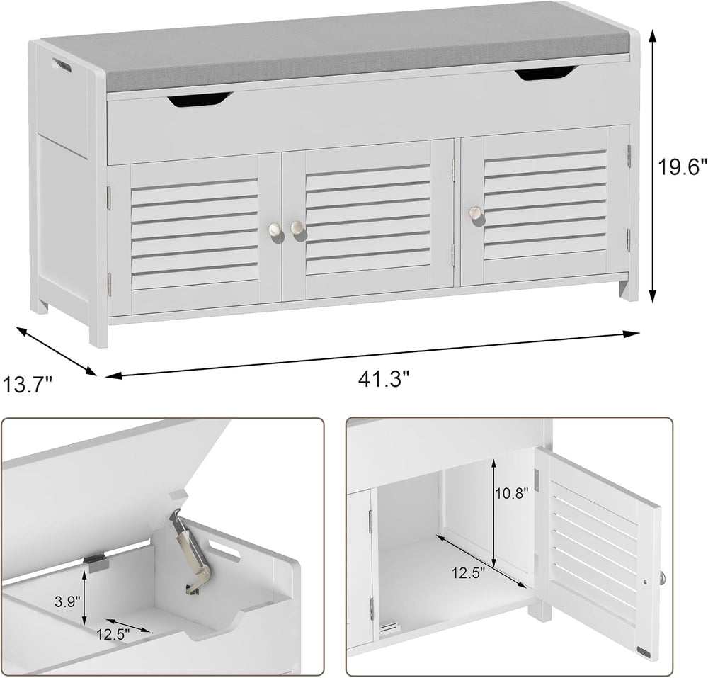 ChooChoo Shoe Storage Bench with Lift Top Storage & Cushioned Seats